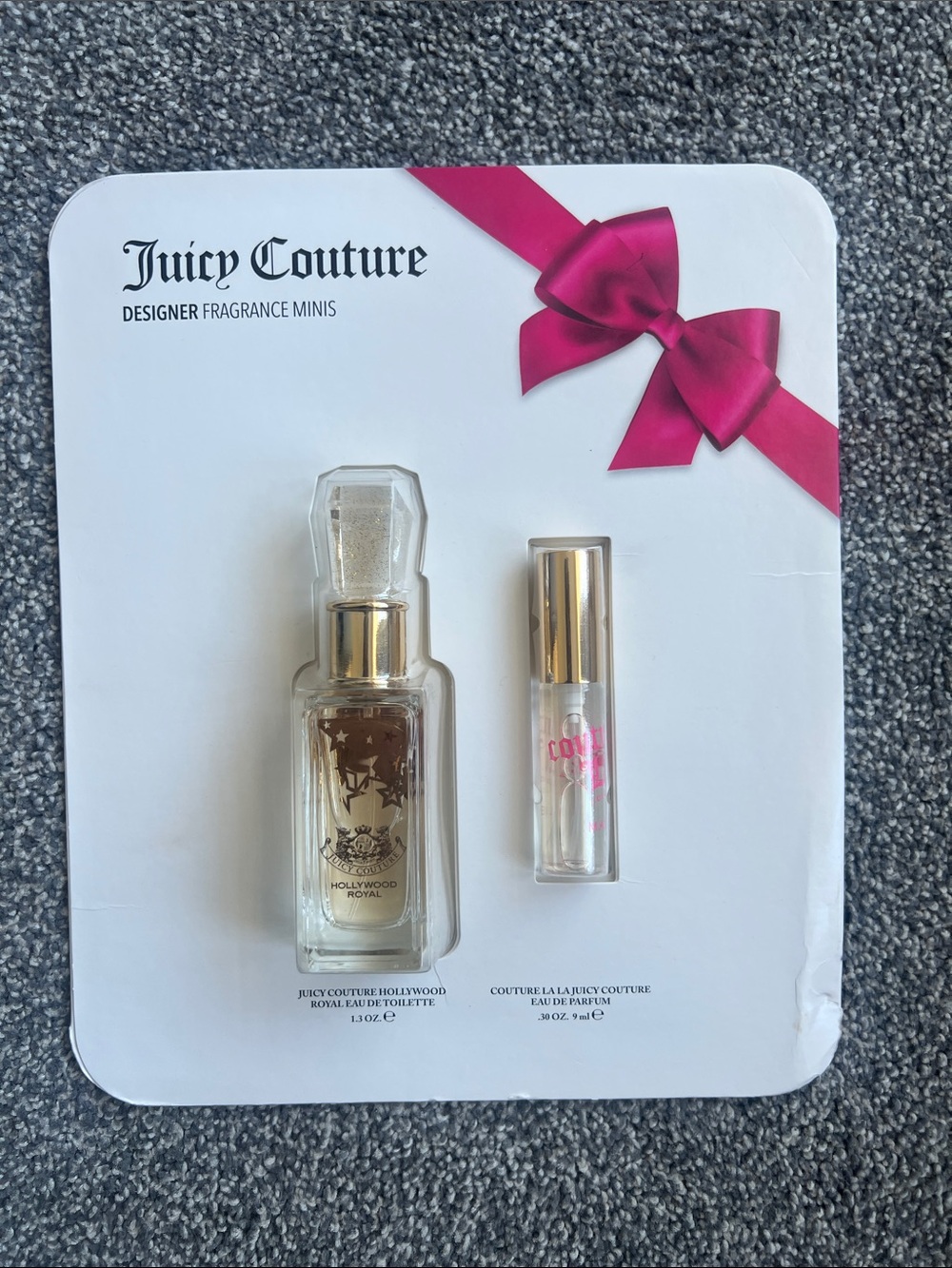 Juicy Couture Designer Fragrance Mini Gift Set with Pink Bow Accents